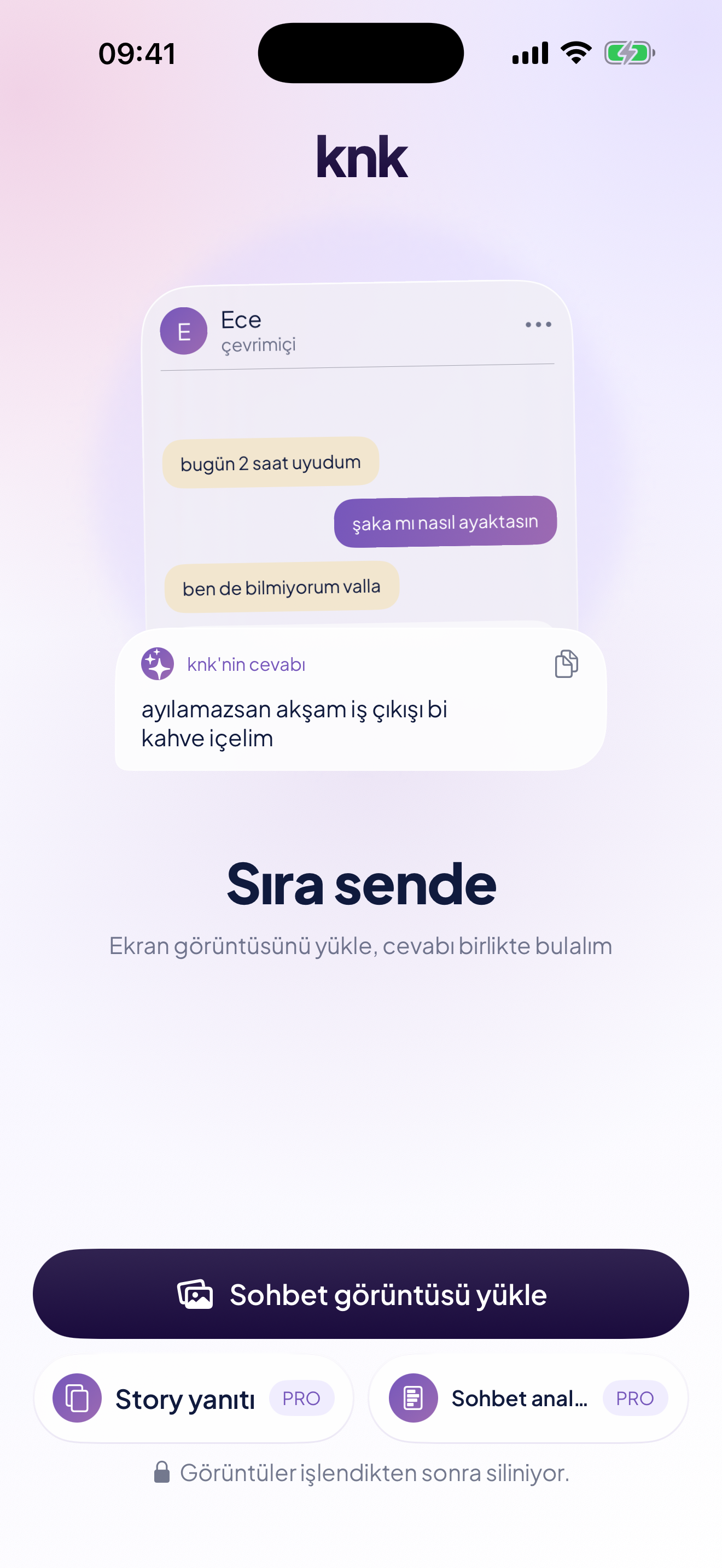 knk sohbet yanıtı özelliği